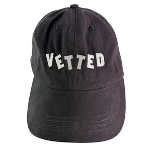 Quake City Caps Vetted Embroidered Dad Hat Black Cotton Adjustable Baseball Cap